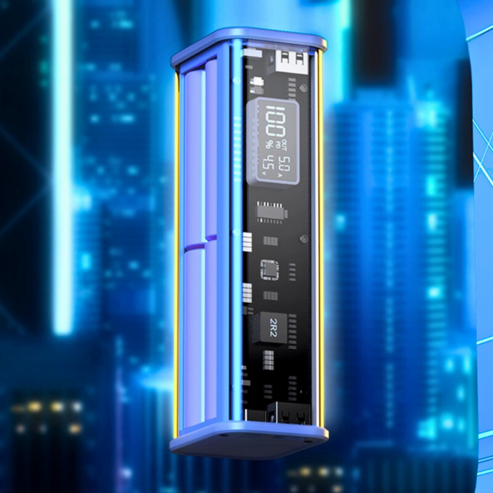 20W PD Fast Charging Power Bank | Transparent Shell | LED Display, 2 USB Ports, Type-C Port | 8*18650 Batteries for Reliable Performance. - Image 2