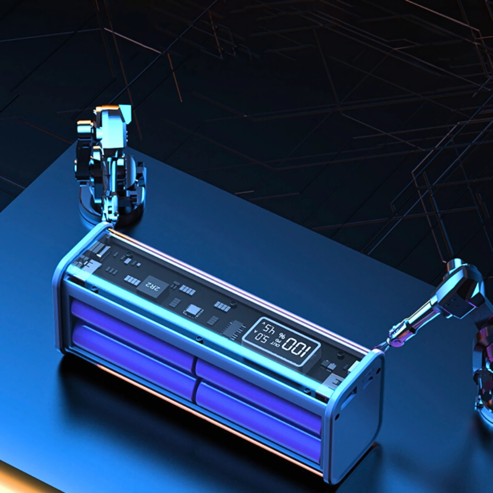 20W PD Fast Charging Power Bank | Transparent Shell | LED Display, 2 USB Ports, Type-C Port | 8*18650 Batteries for Reliable Performance. - Image 11