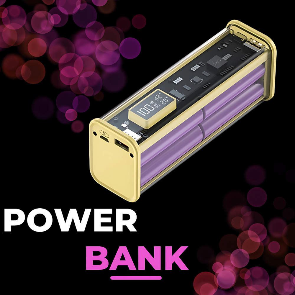 20W PD Fast Charging Power Bank | Transparent Shell | LED Display, 2 USB Ports, Type-C Port | 8*18650 Batteries for Reliable Performance. - Image 14