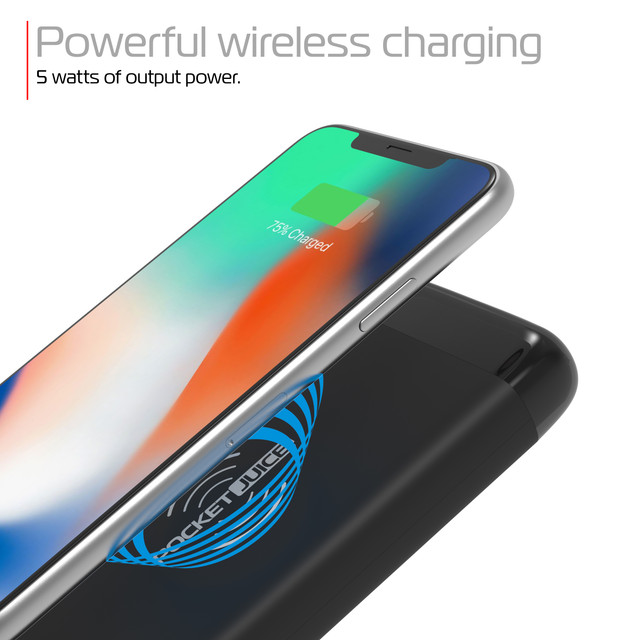 Pocket Juice Wireless Pro 8,000mAh Power Bank | Dual USB, 10W Wireless & USB Charging | Used Condition - Image 3