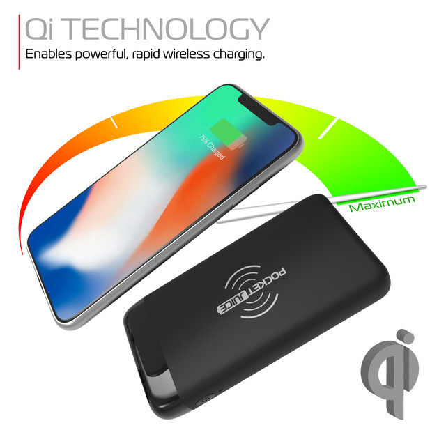 Pocket Juice Wireless Pro 8,000mAh Power Bank | Dual USB, 10W Wireless & USB Charging | Used Condition - Image 2
