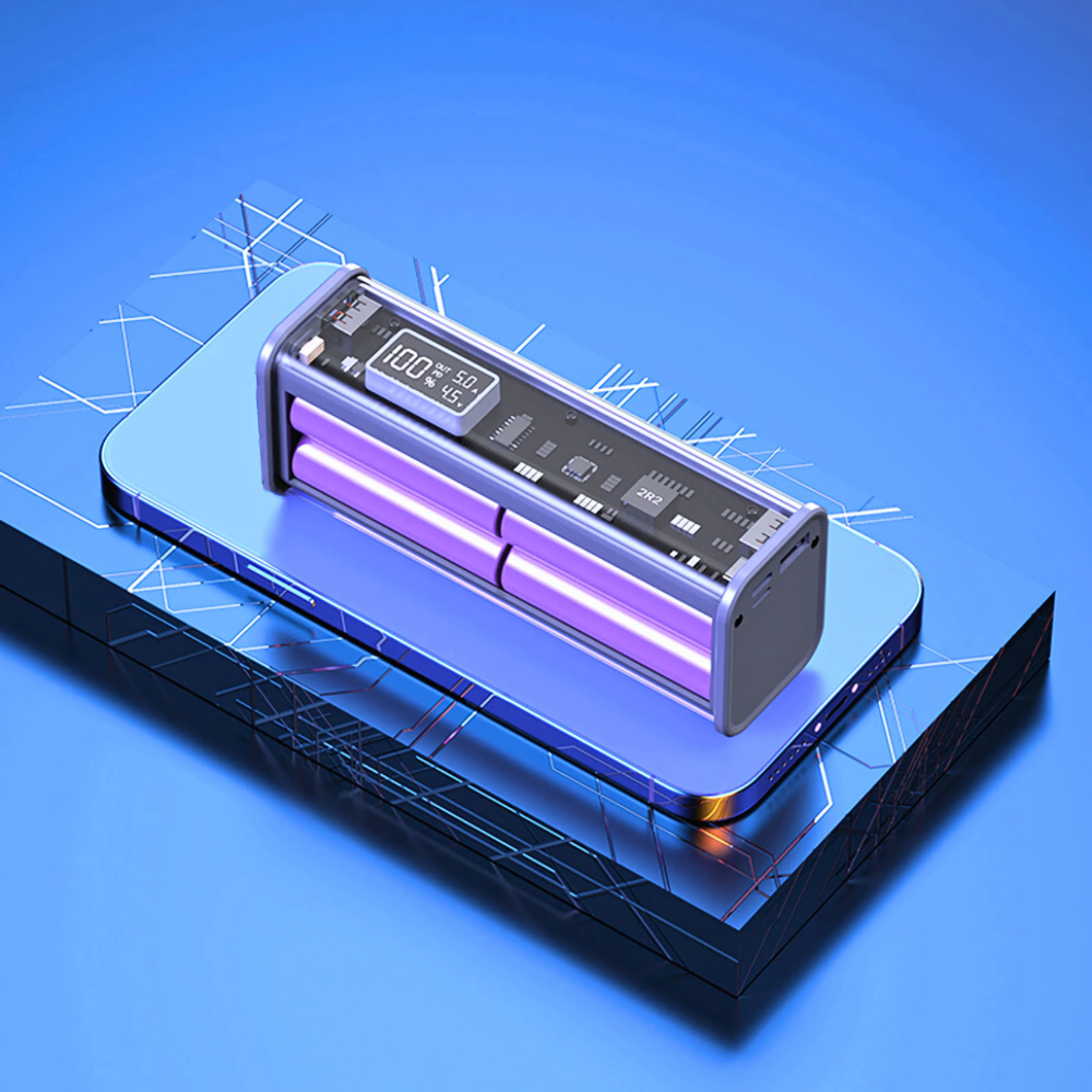 20W PD Fast Charging Power Bank | Transparent Shell | LED Display, 2 USB Ports, Type-C Port | 8*18650 Batteries for Reliable Performance. - Image 9
