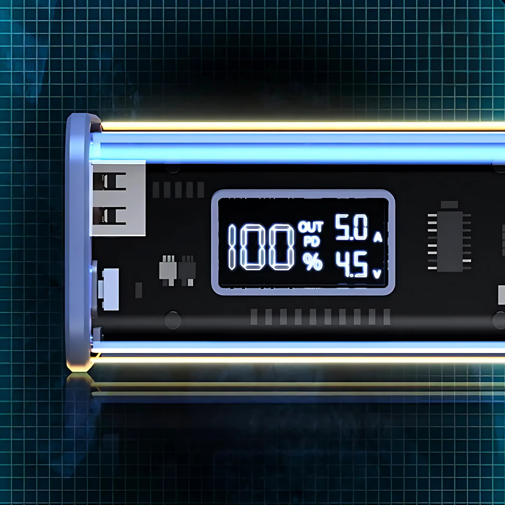 20W PD Fast Charging Power Bank | Transparent Shell | LED Display, 2 USB Ports, Type-C Port | 8*18650 Batteries for Reliable Performance. - Image 10